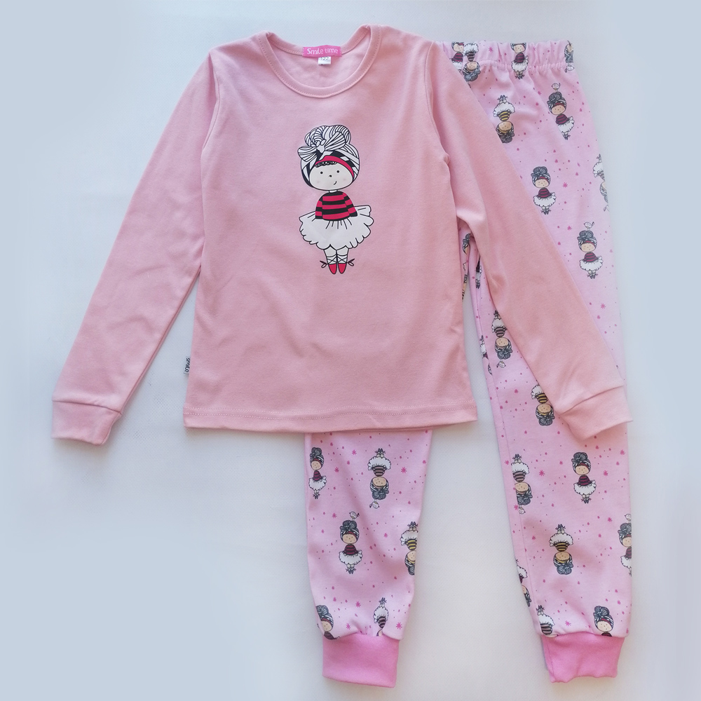Дитяча піжама, для дівчинки, рожева, інтерлок, Doll SmileTime