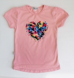 Детская футболка, с разноцветным принтом, пудровая, Color Heart, SmileTime