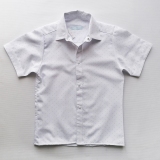 Детская рубашка для мальчика белая с принтом, короткий рукав, на кнопках, SmileTime Points