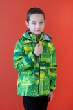Вітровка дитяча, для хлопчика, на трикотажній підкладці, водонепроникна, зелена абстракція SmileTime Capsule