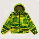 Куртка ветровка для мальчика, водонепроницаемая, зеленая абстракция SmileTime Capsule