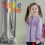 Детская трикотажная кофта, на молнии, для девочек, лиловая, SmileTime Shiny Love