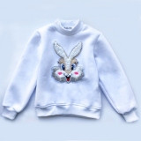 Детская кофта свитшот теплая, для девочки, белая, SmileTime Bunny